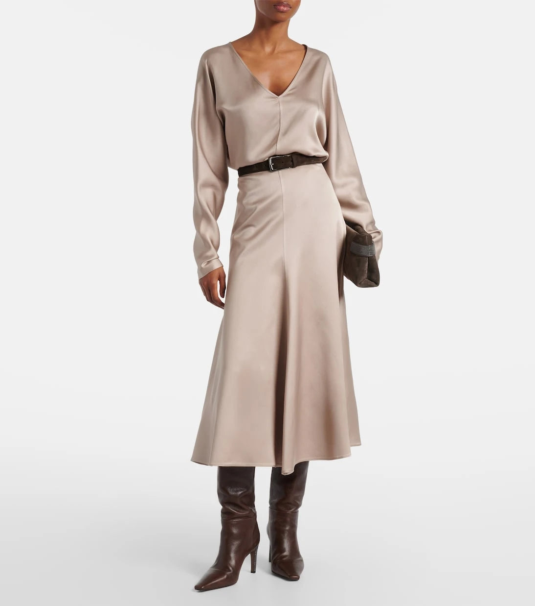 Brunello Cucinelli - Silk midi skirt