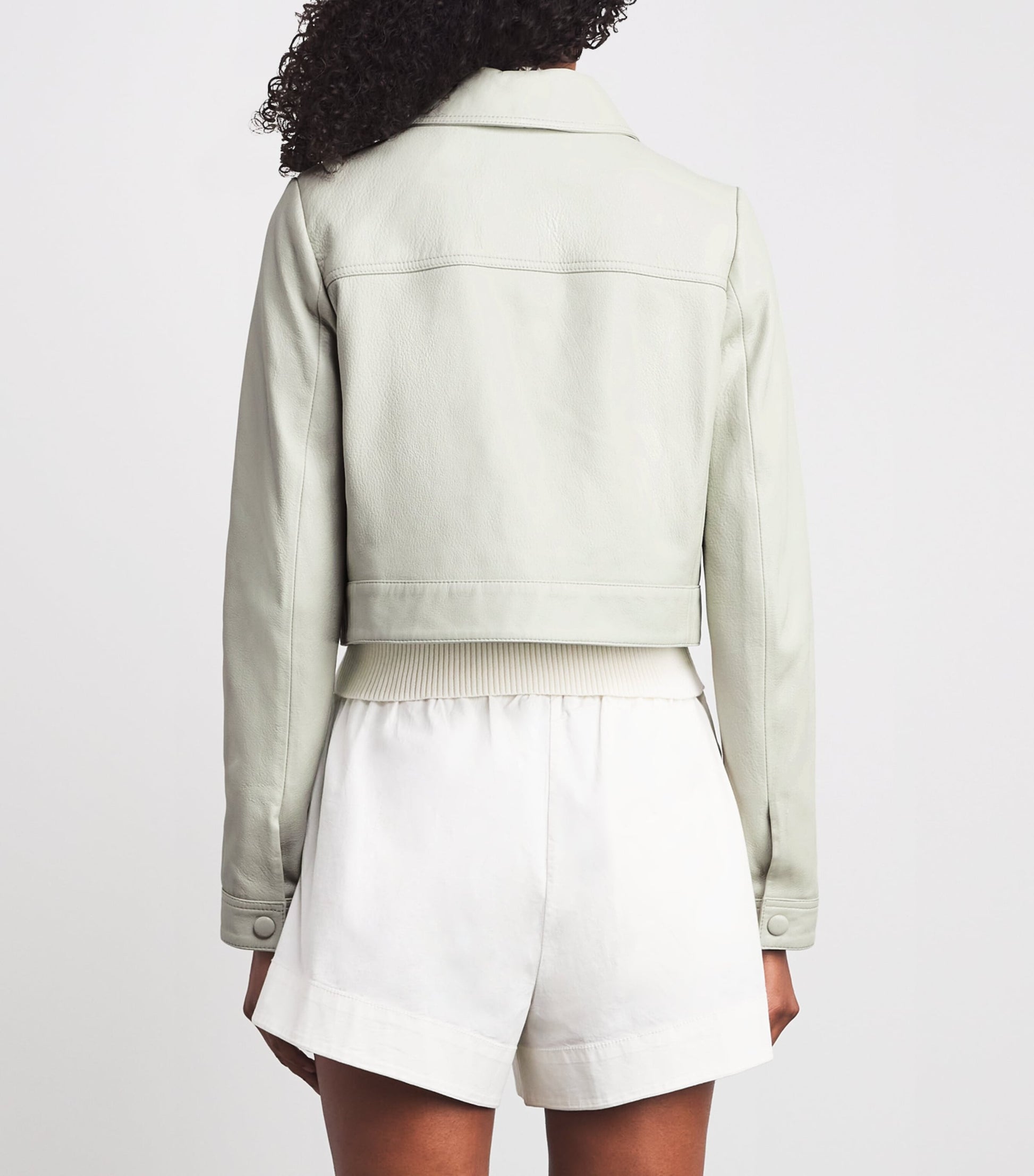 FRAME The Button Front Leather Jacket