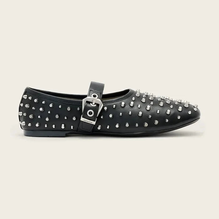 Кожени балеринки AllSaints Sabine Stud Shoe