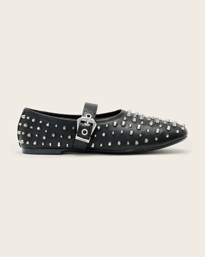AllSaints Sabine Stud Shoe Deri Balerin