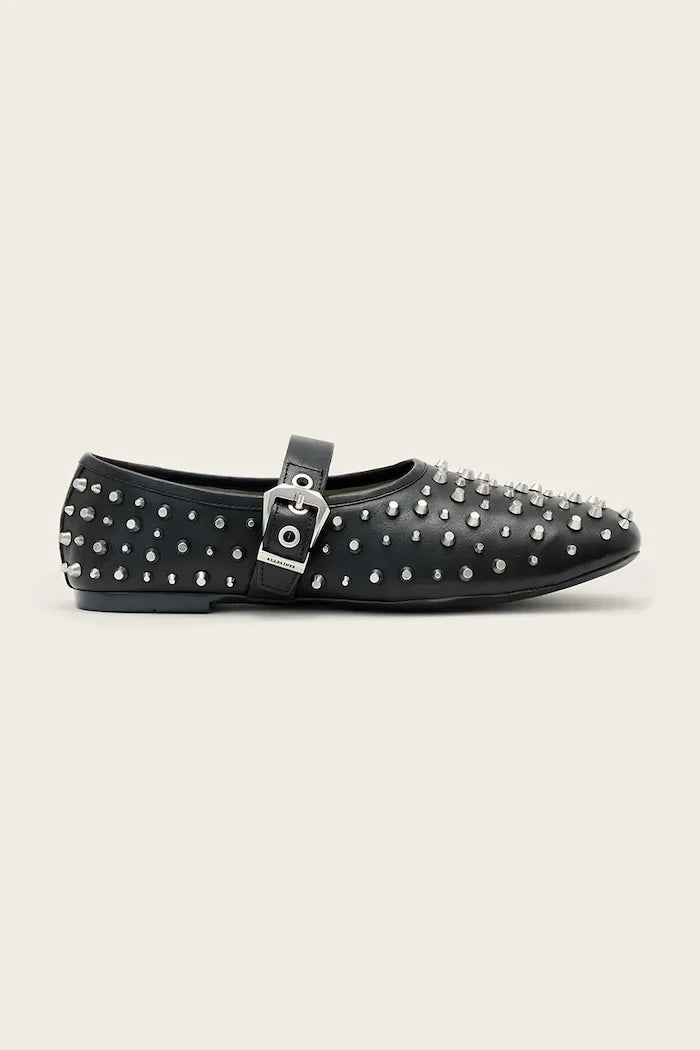 Кожени балеринки AllSaints Sabine Stud Shoe