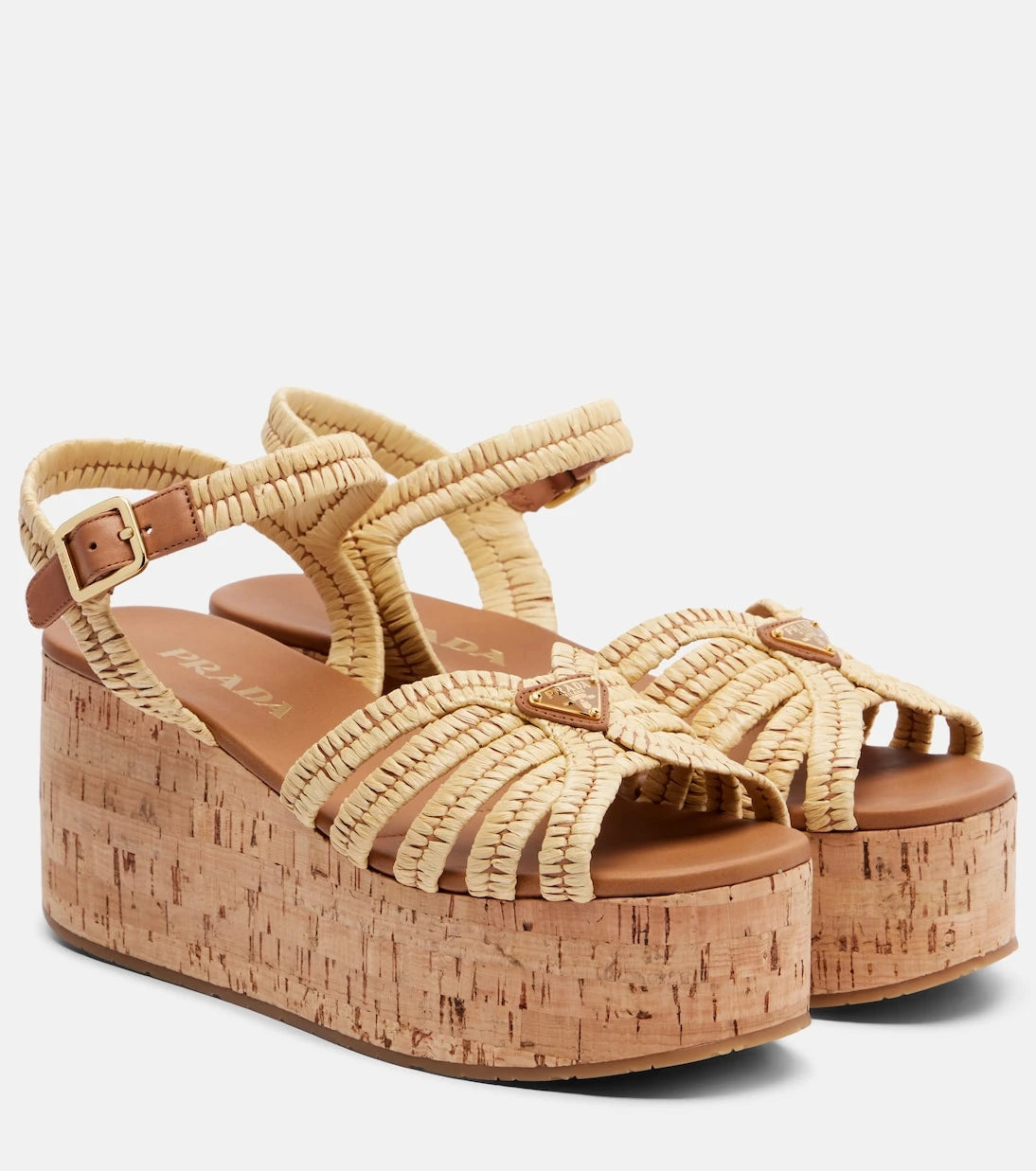 Prada - Crochet wedge sandals