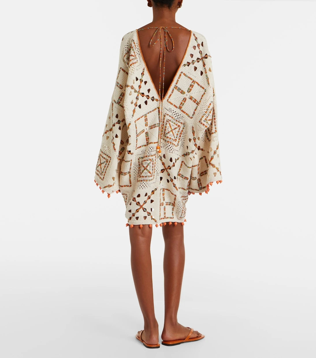 Alémais - Marva beaded crochet cotton minidress