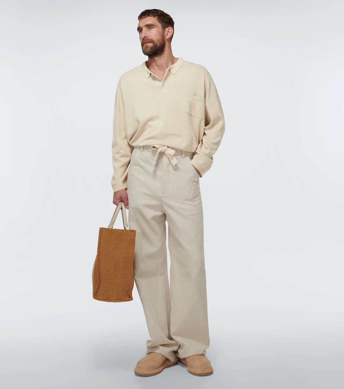 Commas - Linen and cotton polo top