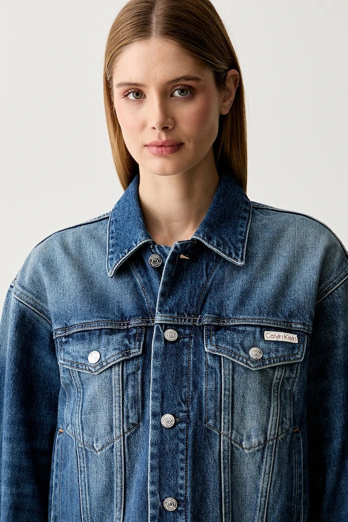 Calvin Klein Jeans дънково яке дамско от памук