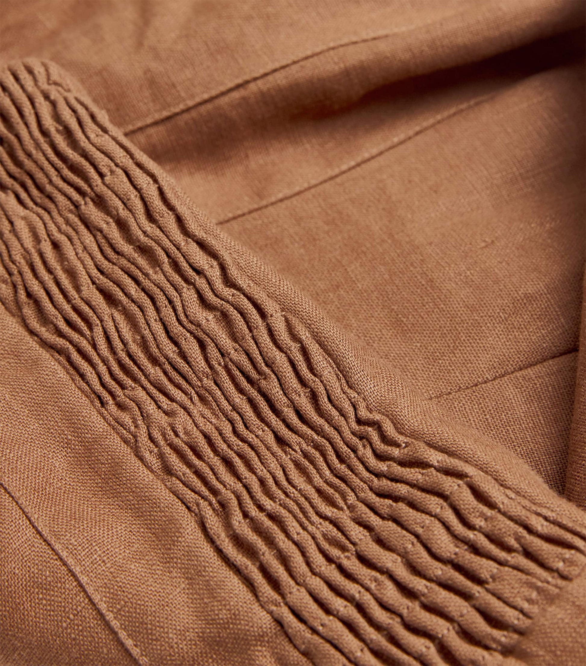 Faithfull the Brand Brown Linen Sleeveless Peplum Top