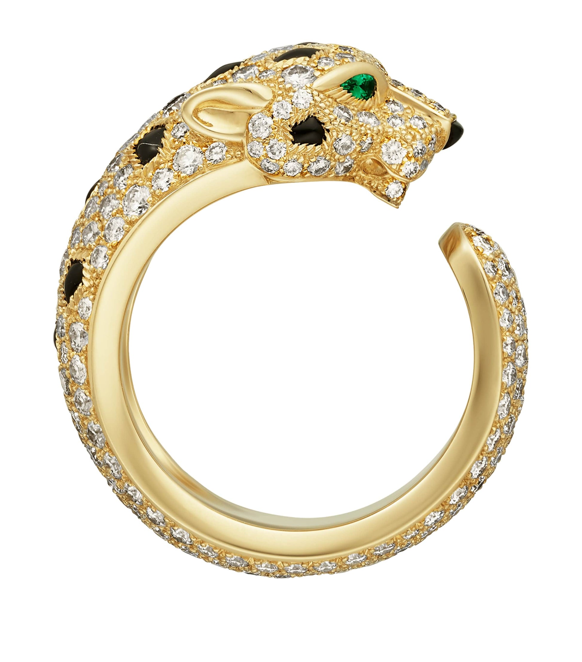 Yellow Gold, Diamond and Emerald Panthère de Cartier Ring
