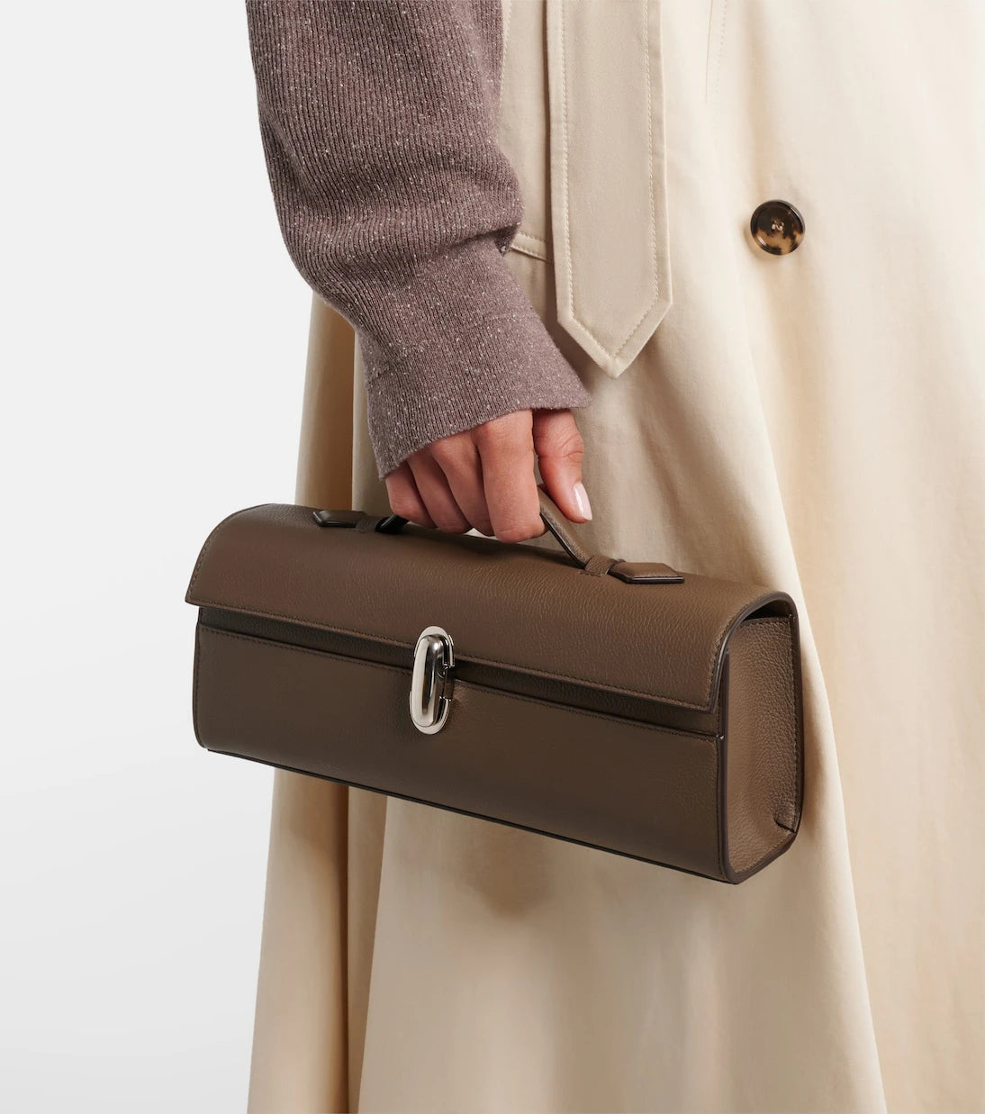 Savette - Symmetry Slim Medium leather top-handle bag