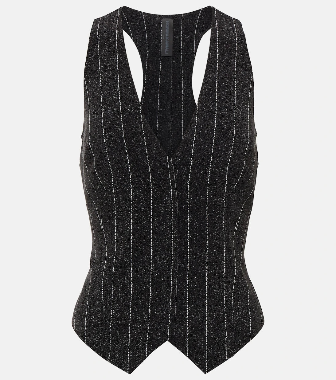 Norma Kamali - Chalk stripe racerback vest