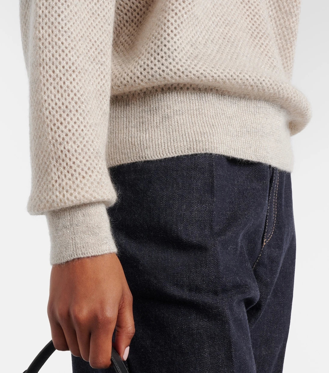 Brunello Cucinelli - Open-knit polo sweater