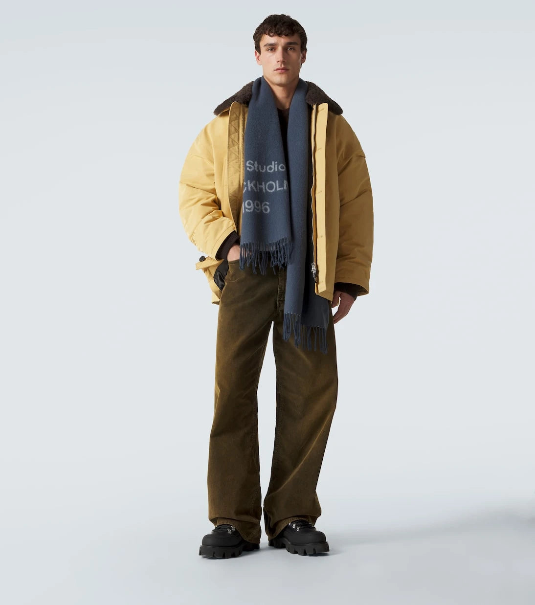Acne Studios - Fringed logo wool scarf