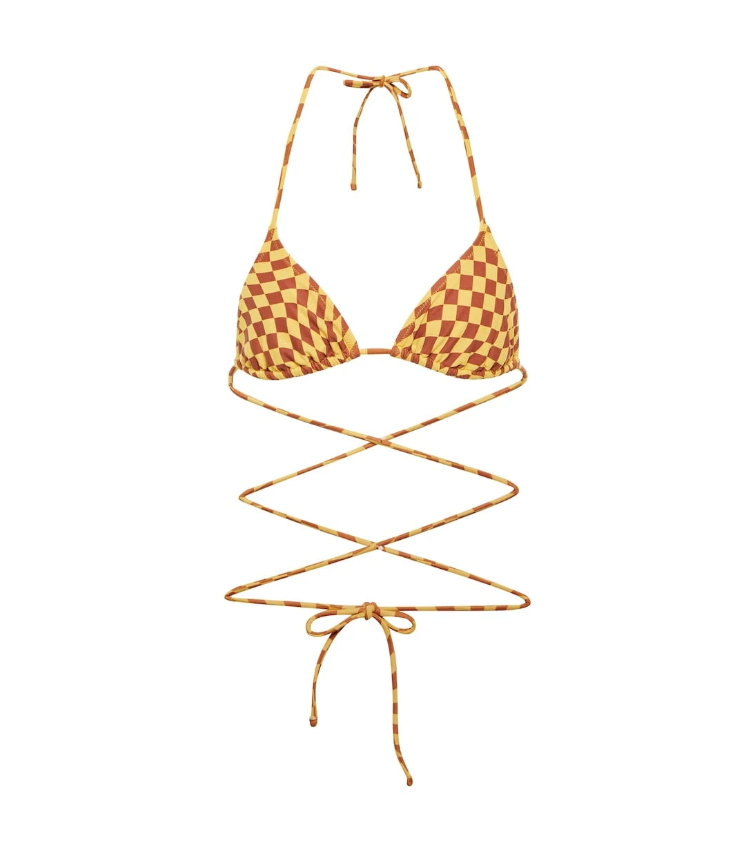 Tropic of C - Praia checked tie-around bikini top