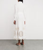 Eleventy White Stretch-Cotton Embroidered Maxi Dress
