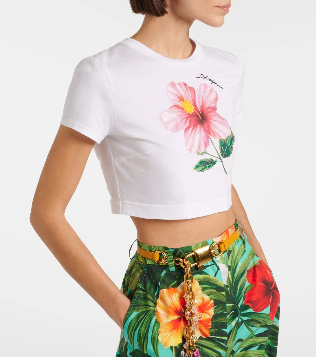 Dolce&Gabbana - Floral cotton crop top