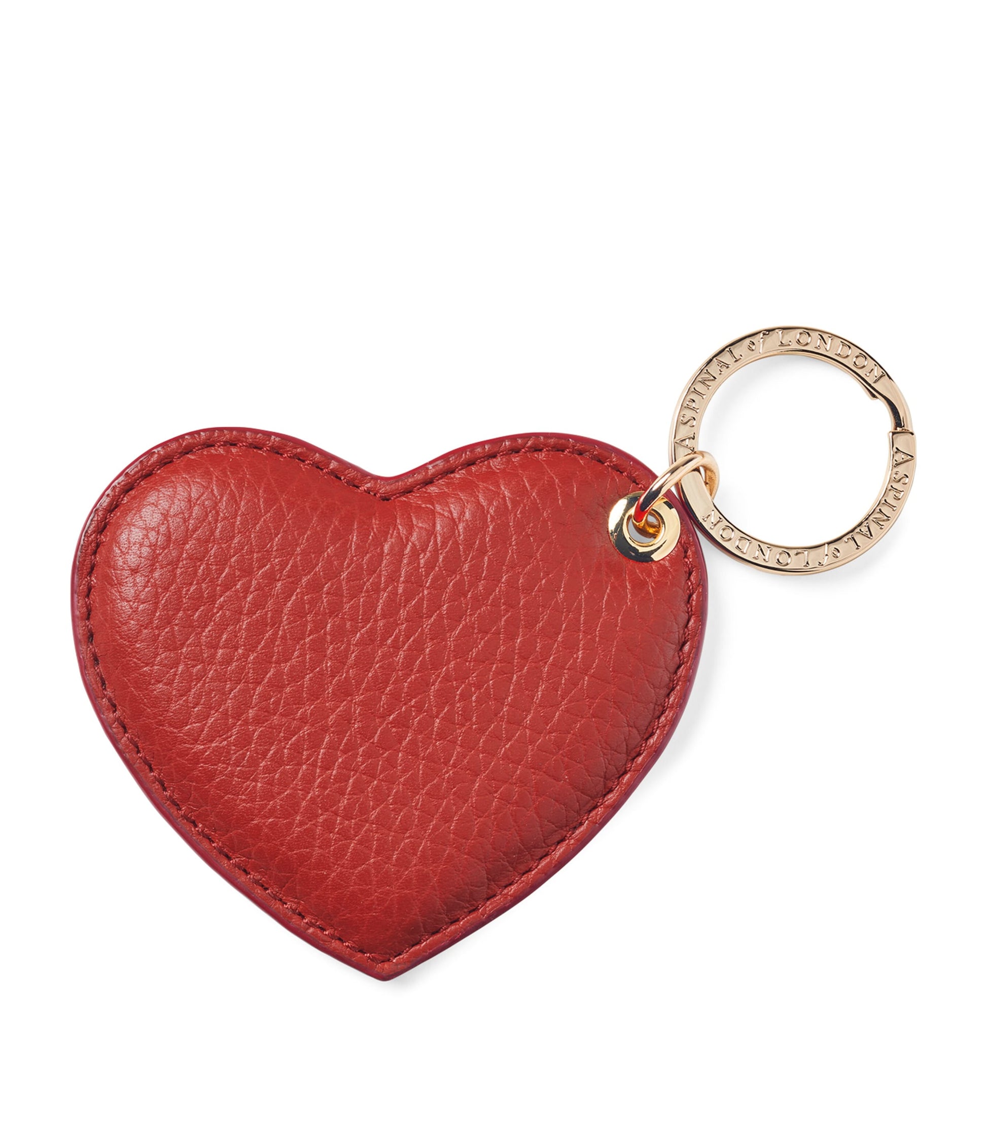 Red Leather Heart Keyring
