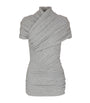 Balmain Grey Draped Knit Top