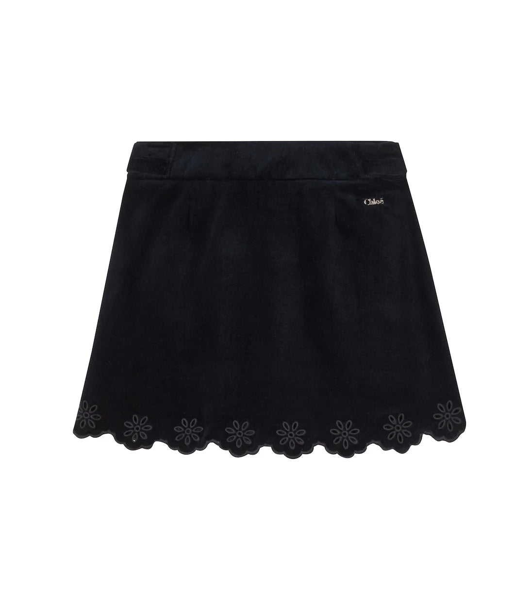 Chloé Kids - Scalloped cotton velvet skirt