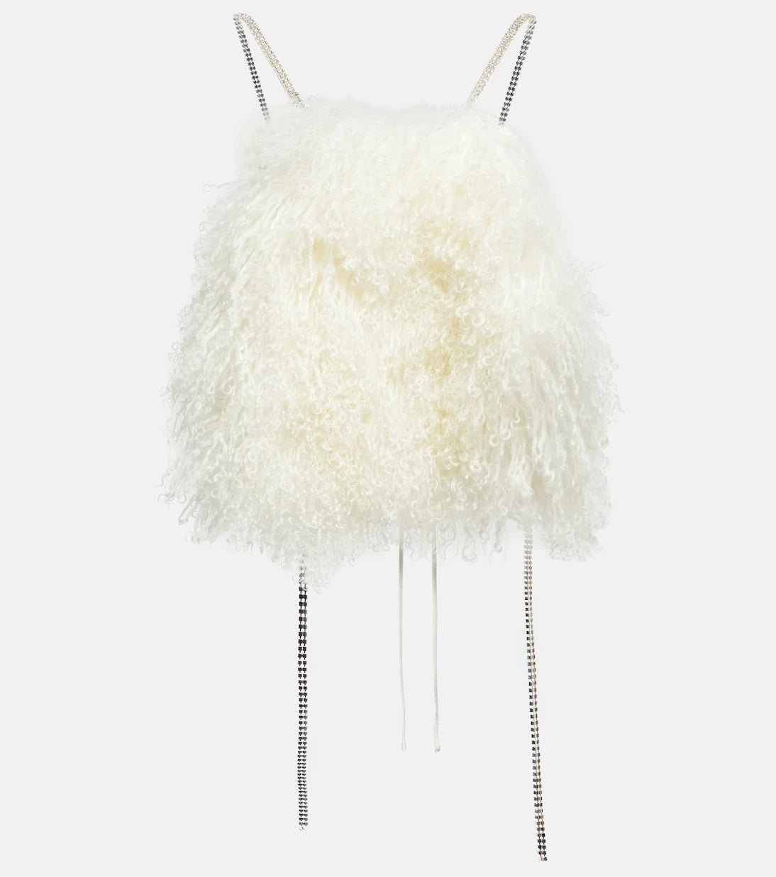 Magda Butrym - Crystal-embellished shearling top