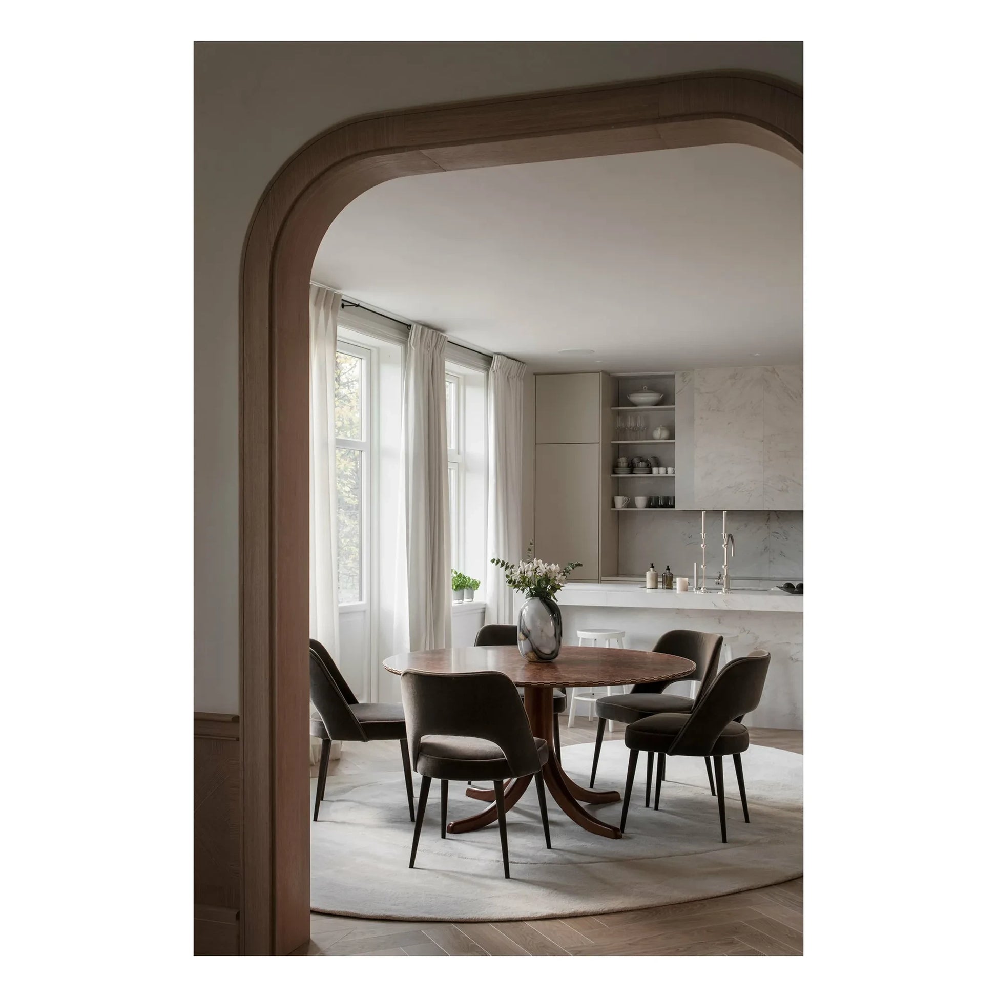 Layered - Residue Wool Carpet  | White