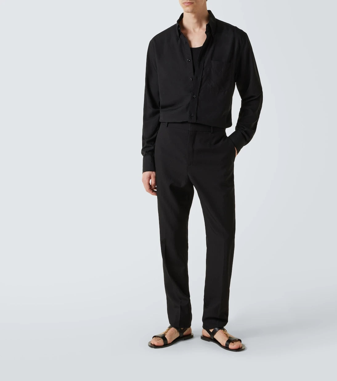 Saint Laurent - Cassandre leather sandals