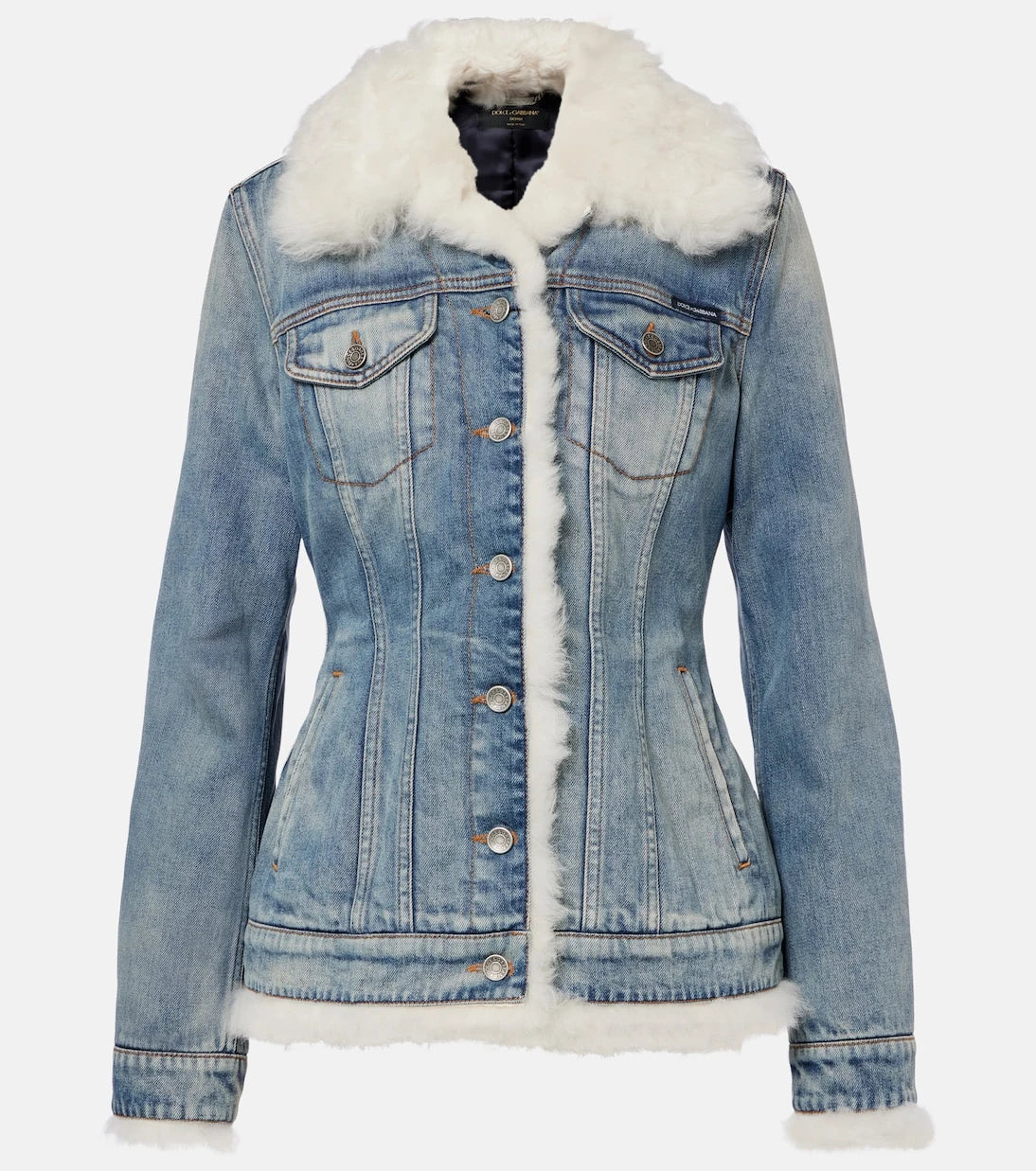 Dolce&Gabbana - Shearling-trimmed denim jacket