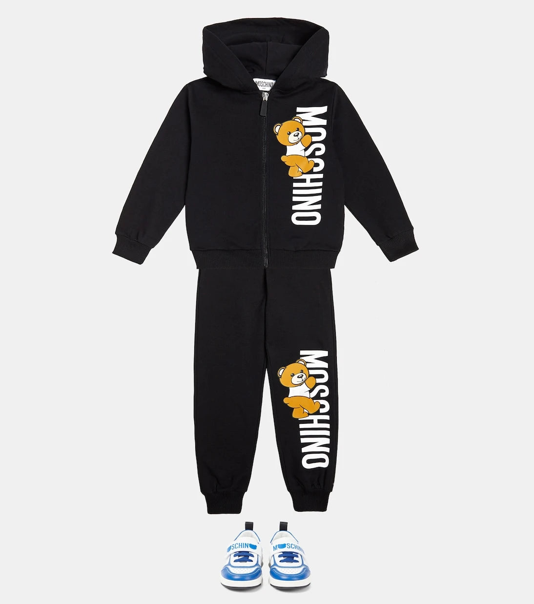 Moschino Kids - أحذية رياضية جلدية بشعار