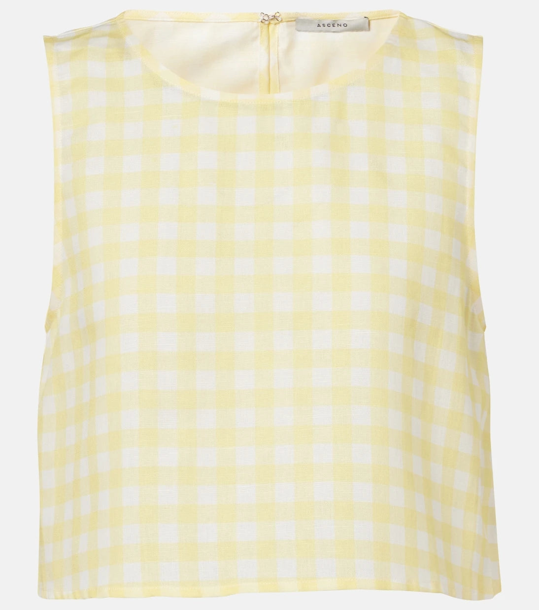 Asceno - Kobe gingham linen and cotton crop top