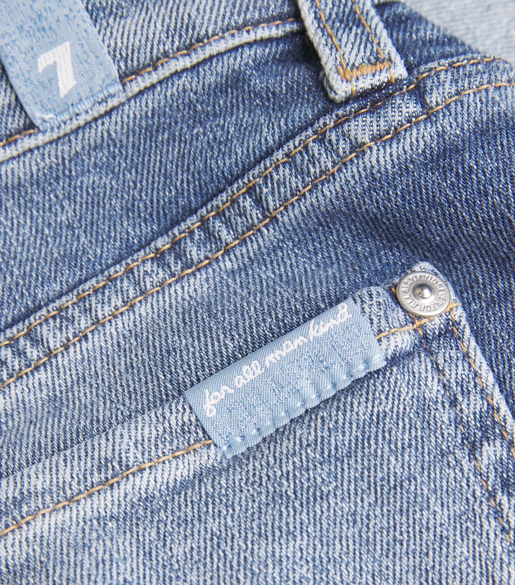 Blue Mid Roll Denim Shorts