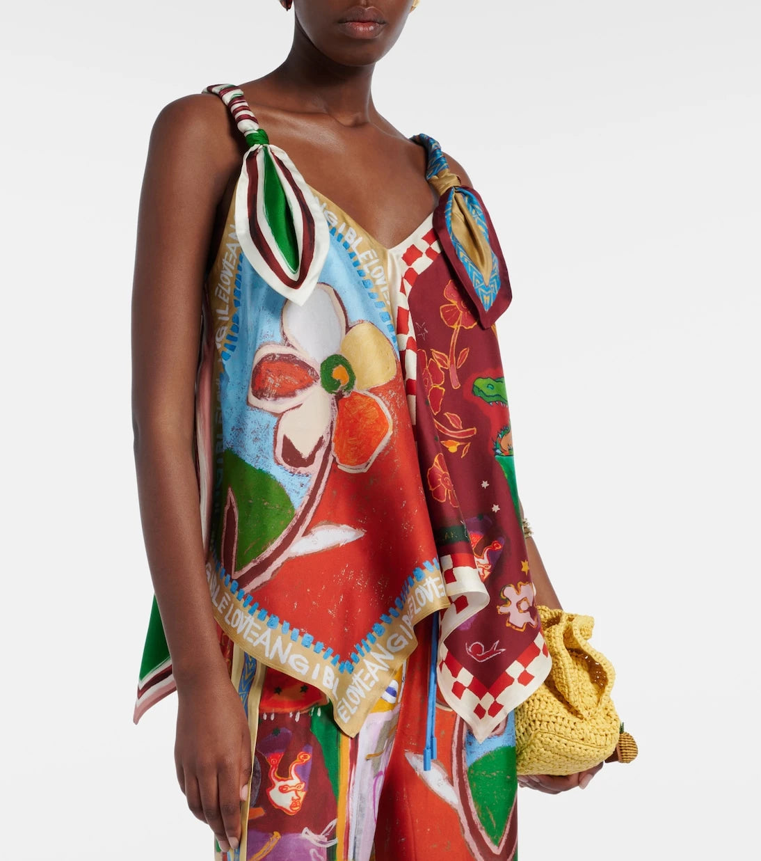 Alémais - x MLAK printed silk twill top