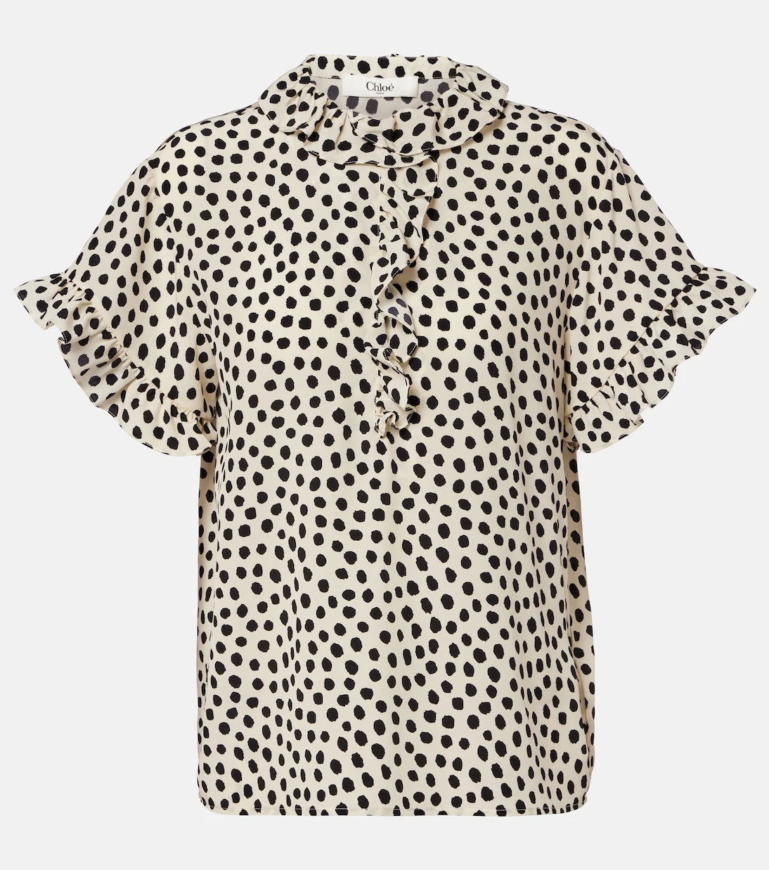Chloé - Polka-dot silk crêpe de chine top
