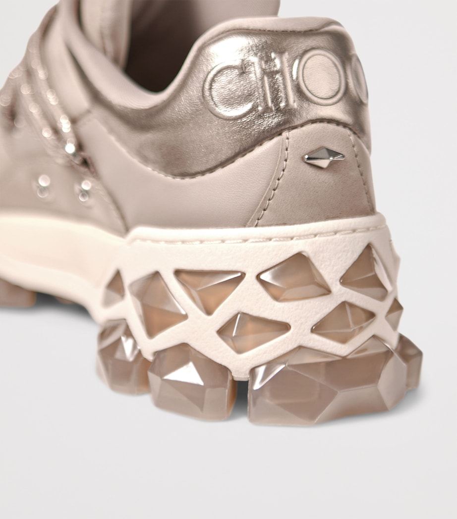 Jimmy Choo Brown Diamond X Leather Sneakers