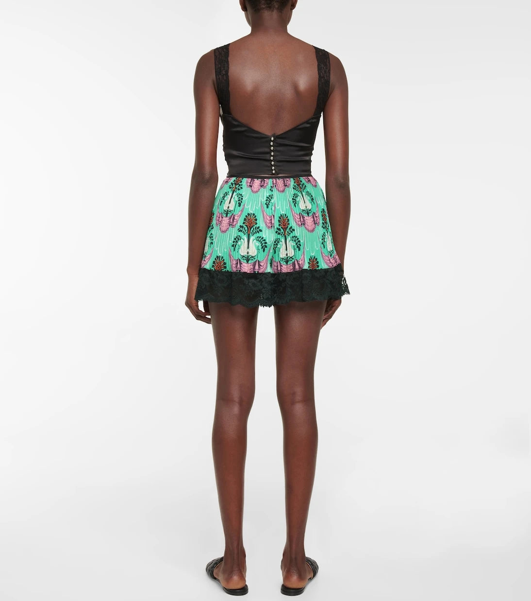 Rabanne - شورت جيرسي بنقشة زهور بخصر مرتفع