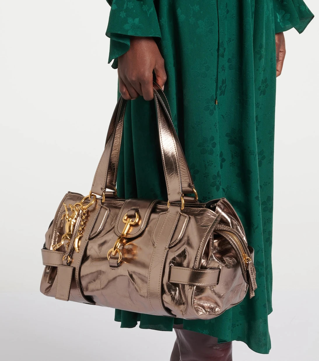 Chloé - Kerala 25 Large metallic leather tote bag