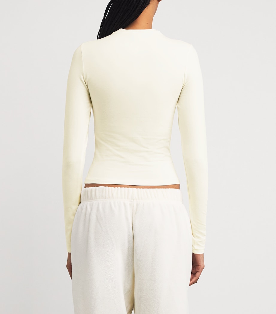 Skims Ivory Cotton Jersey Long-Sleeve T-Shirt