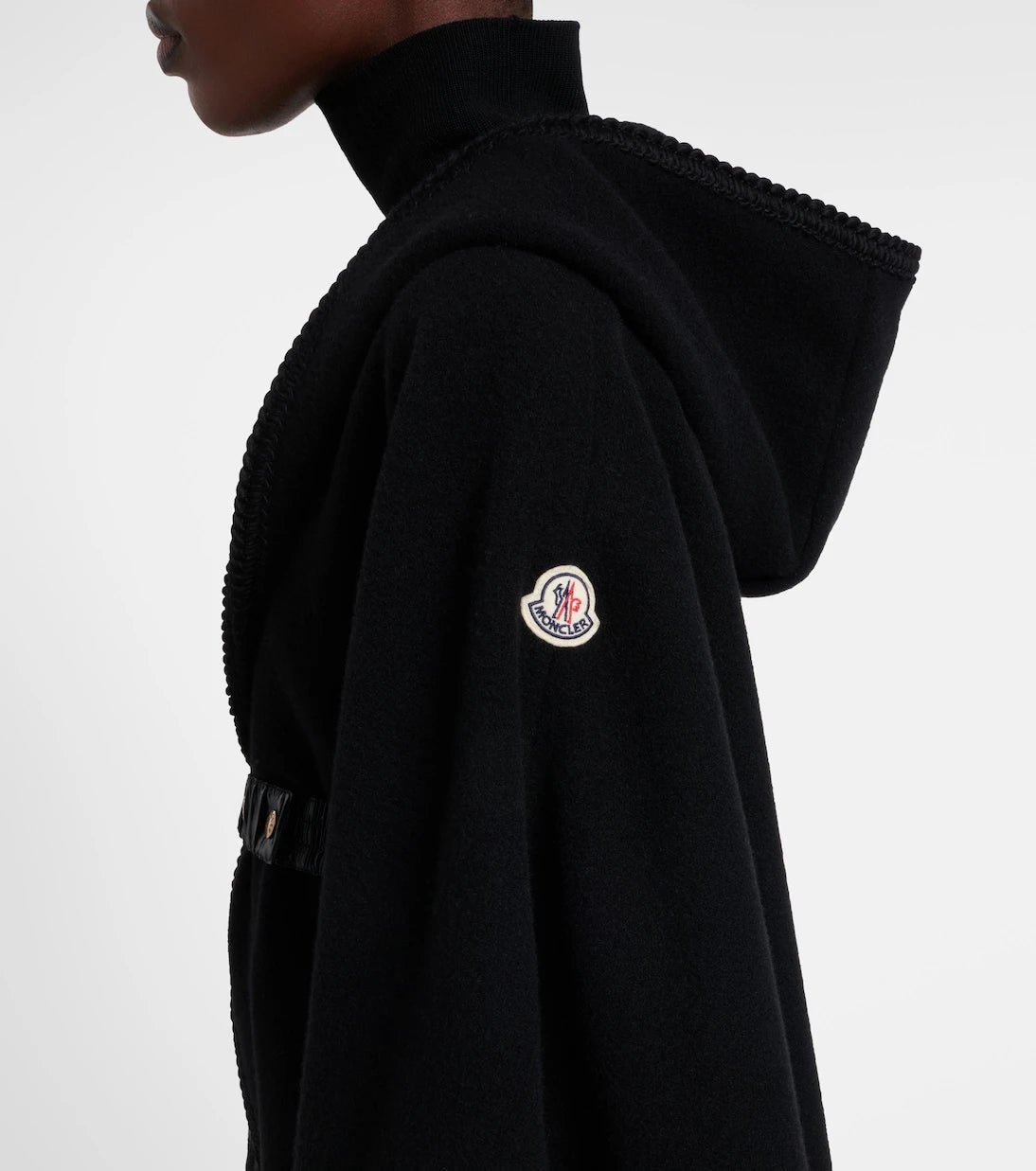 Moncler - Fringed virgin wool cape