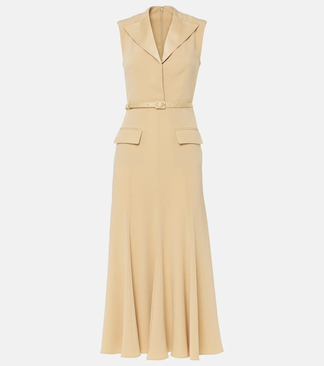 Roland Mouret - Belted crêpe satin midi dress