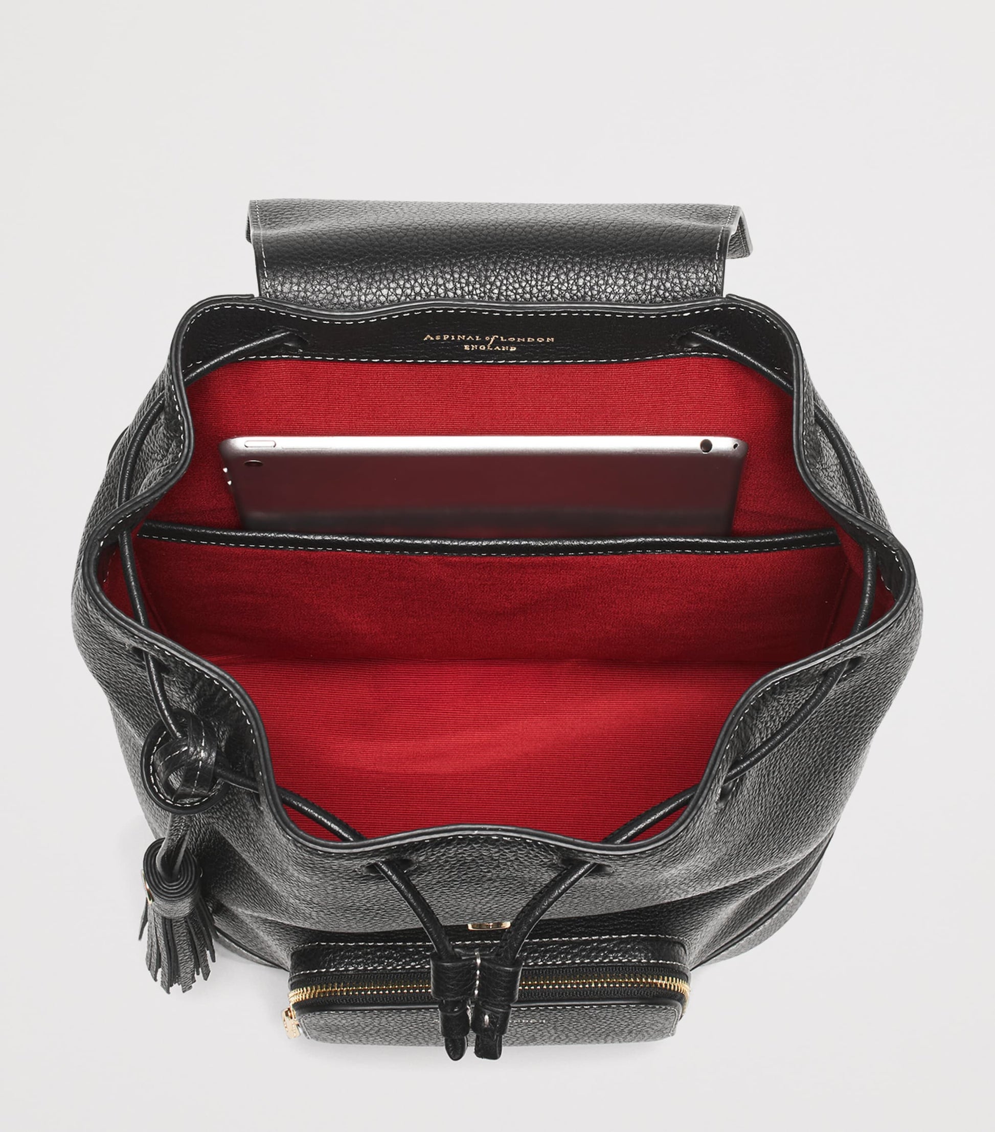 Aspinal Of London Black Small Leather Hudson Backpack