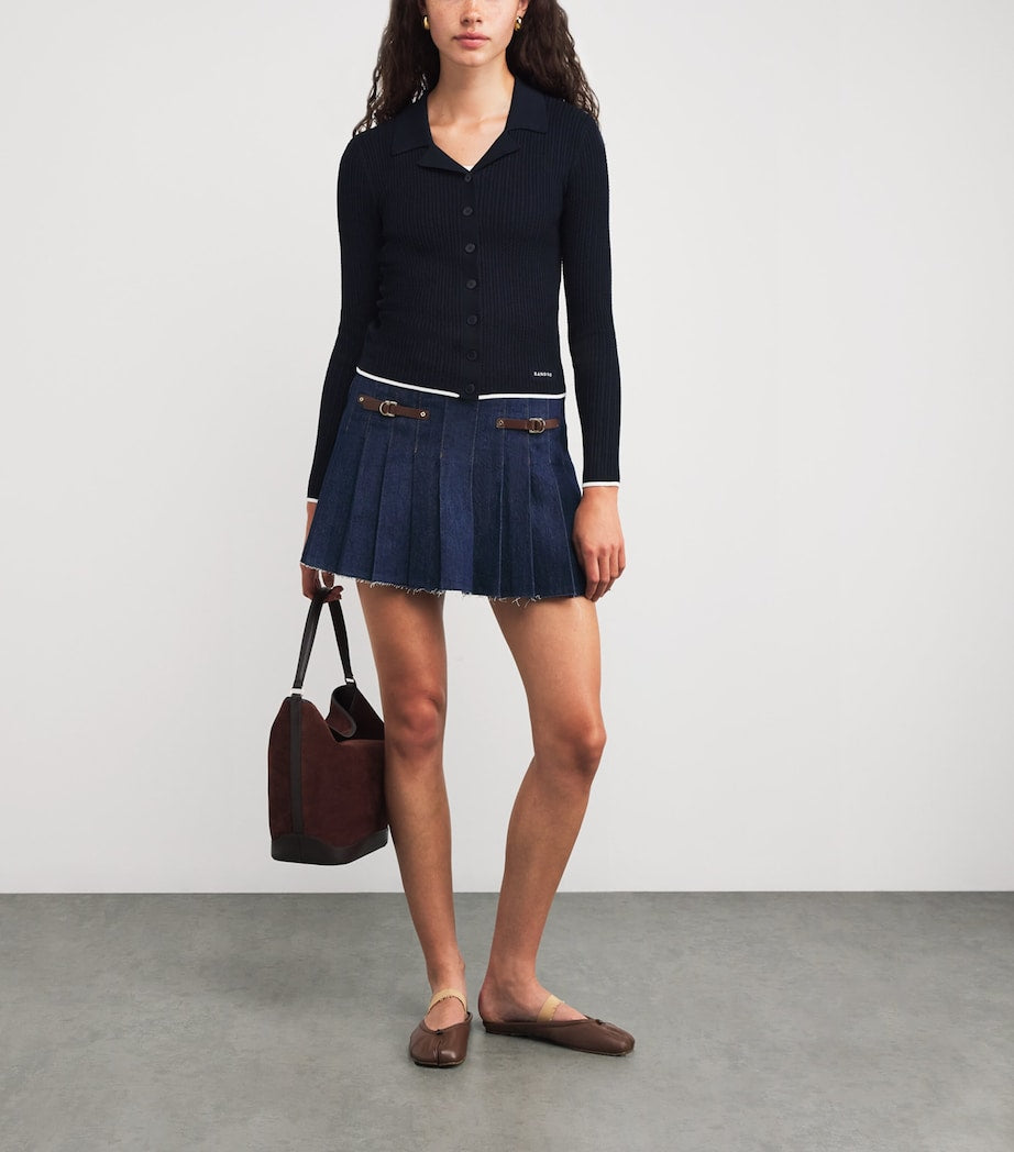 Cable-Knit Cardigan NAVY BLUE