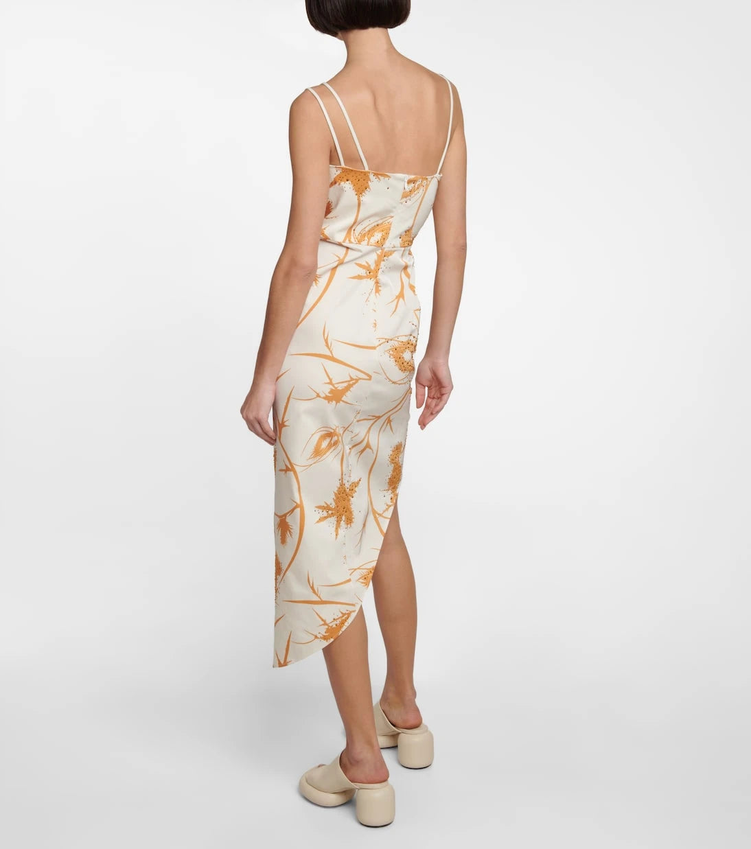 Jacques Wei - Asymmetric printed midi dress