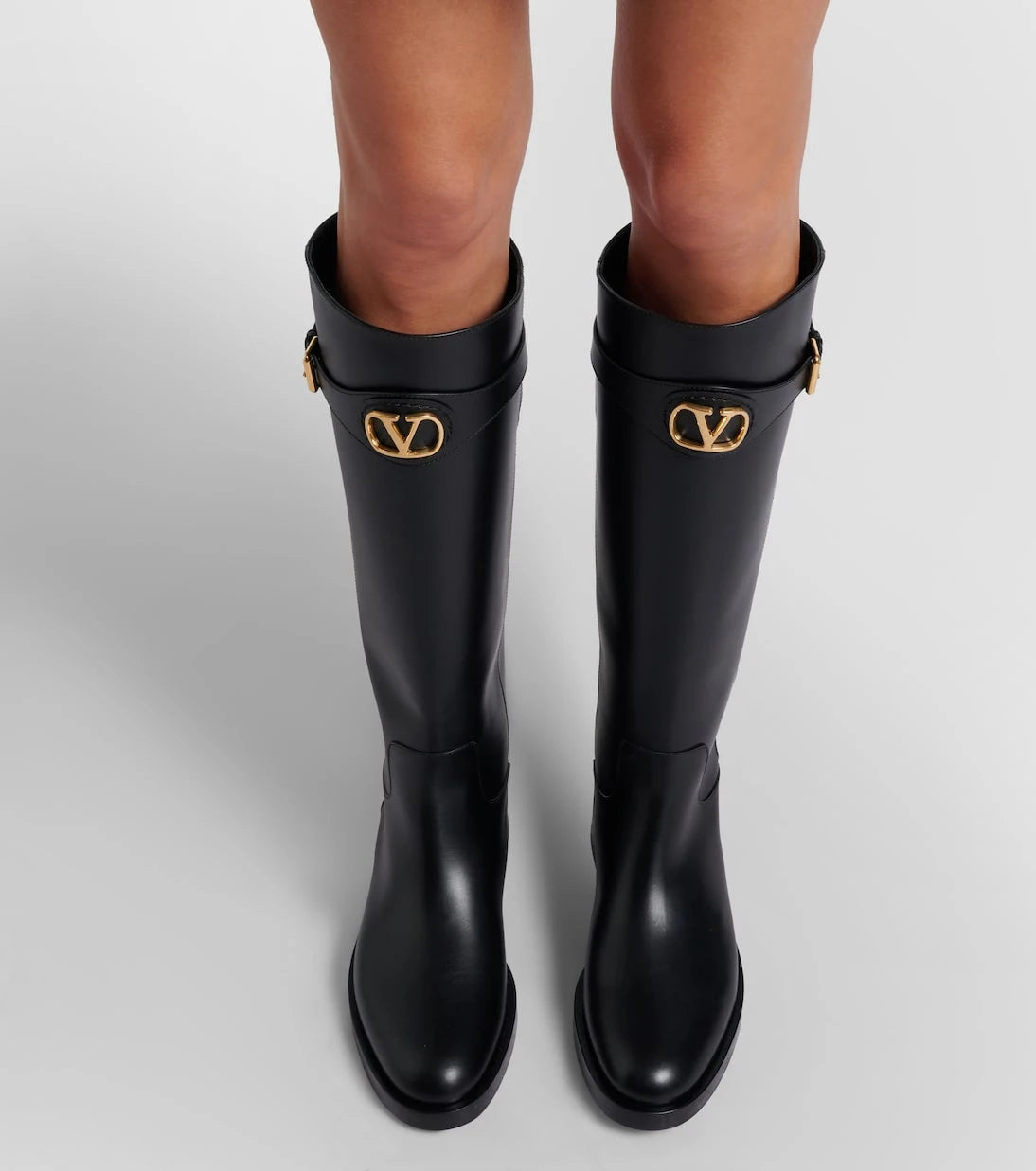 Valentino Garavani - VLogo leather knee-high boots