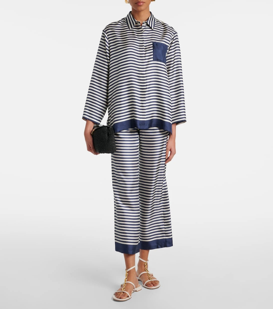 'S Max Mara - قميص مايا مخطط من الحرير