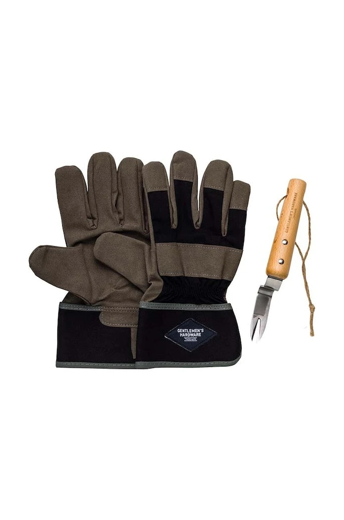 Градинарски комплект Gentlemen's Hardware Leather Gloves & Root Lifter (2 броя)