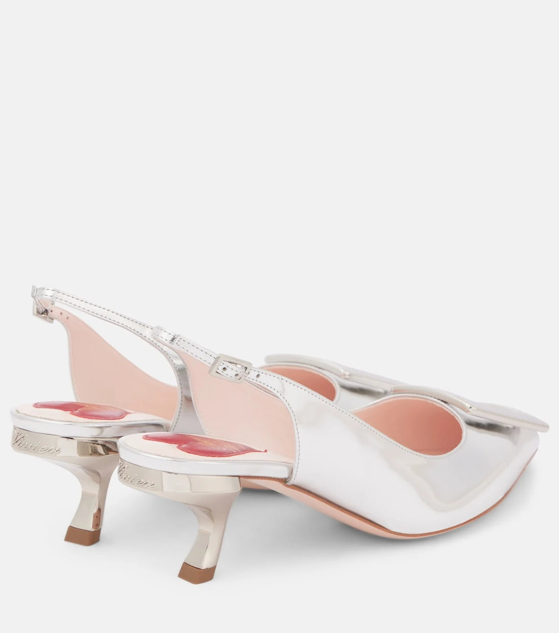 Roger Vivier - حذاء "فِرغول 55" مفتوح من الخلف من الجلد الميتاليك