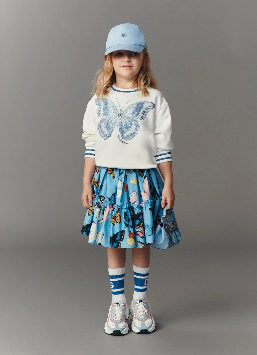 Dolce&Gabbana Kids - Ruffled printed cotton poplin skirt
