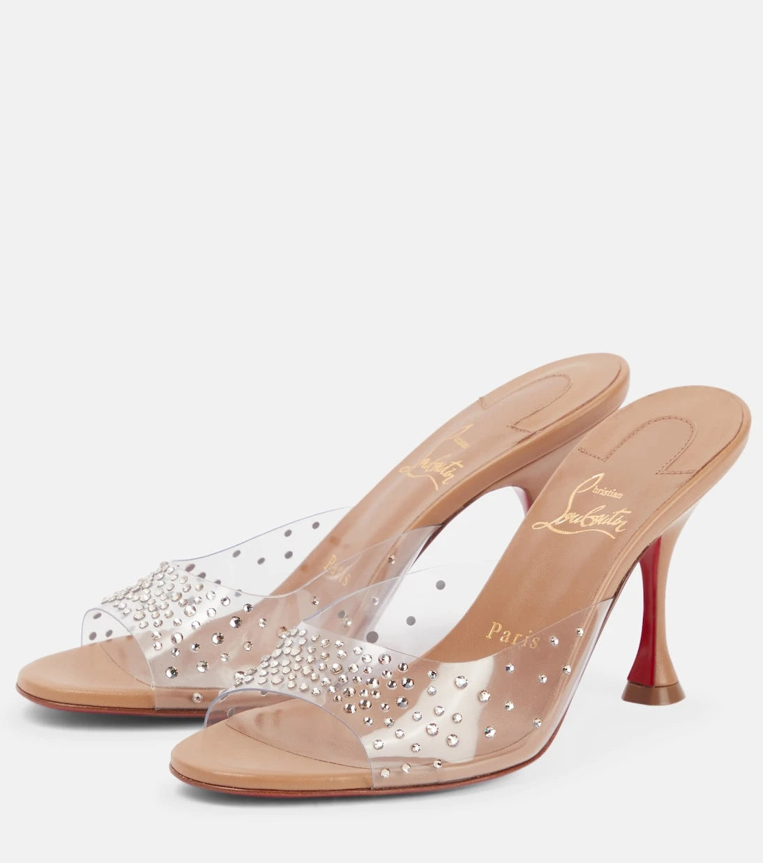 Christian Louboutin - Nudes Degramule embellished mules