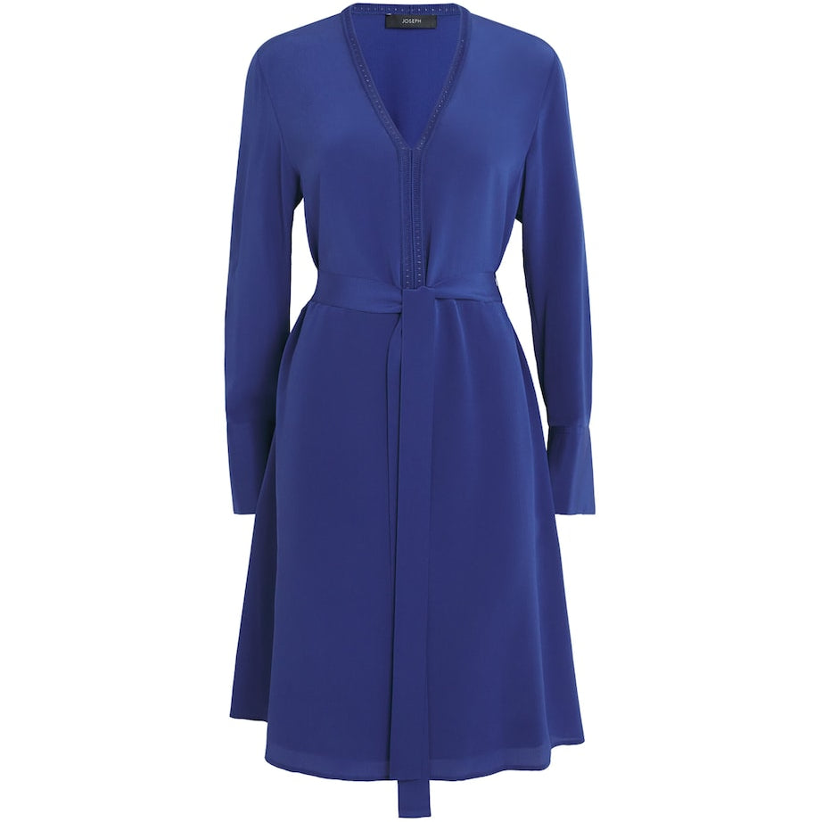 Blue Silk V-Neck Siam Mini Dress