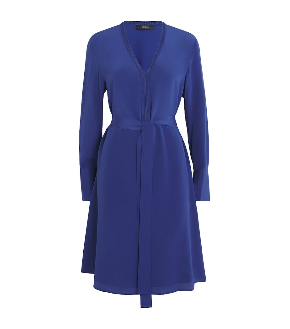 Blue Silk V-Neck Siam Mini Dress