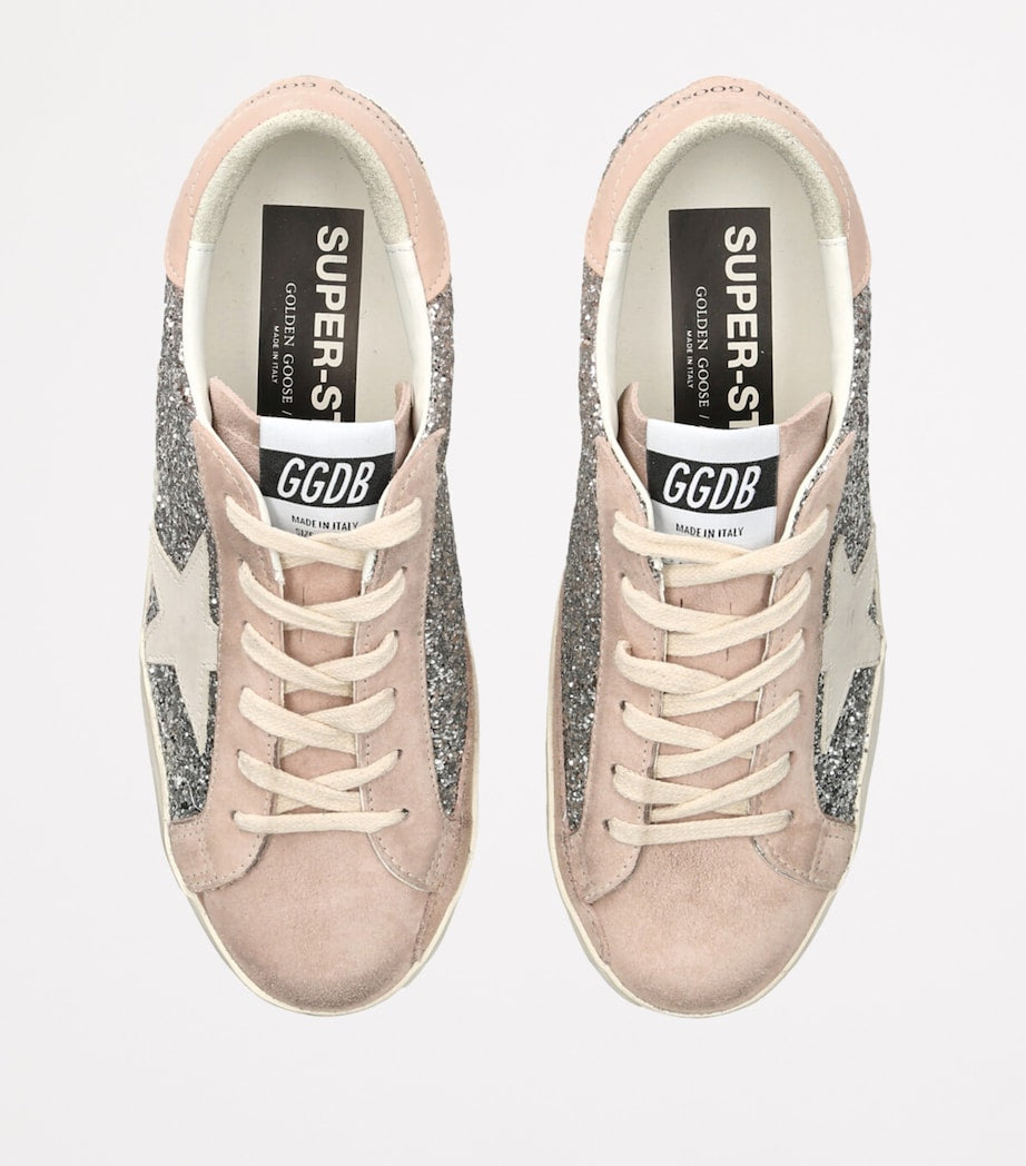 Silver Embellished Super-Star Sneakers