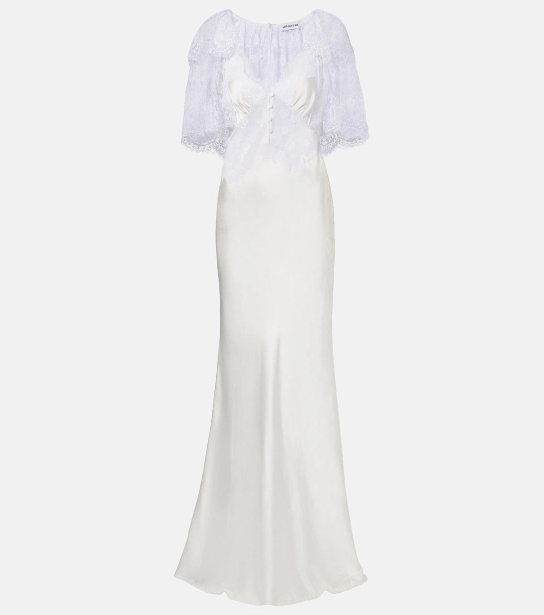 Self-Portrait - Lace-trimmed satin gown
