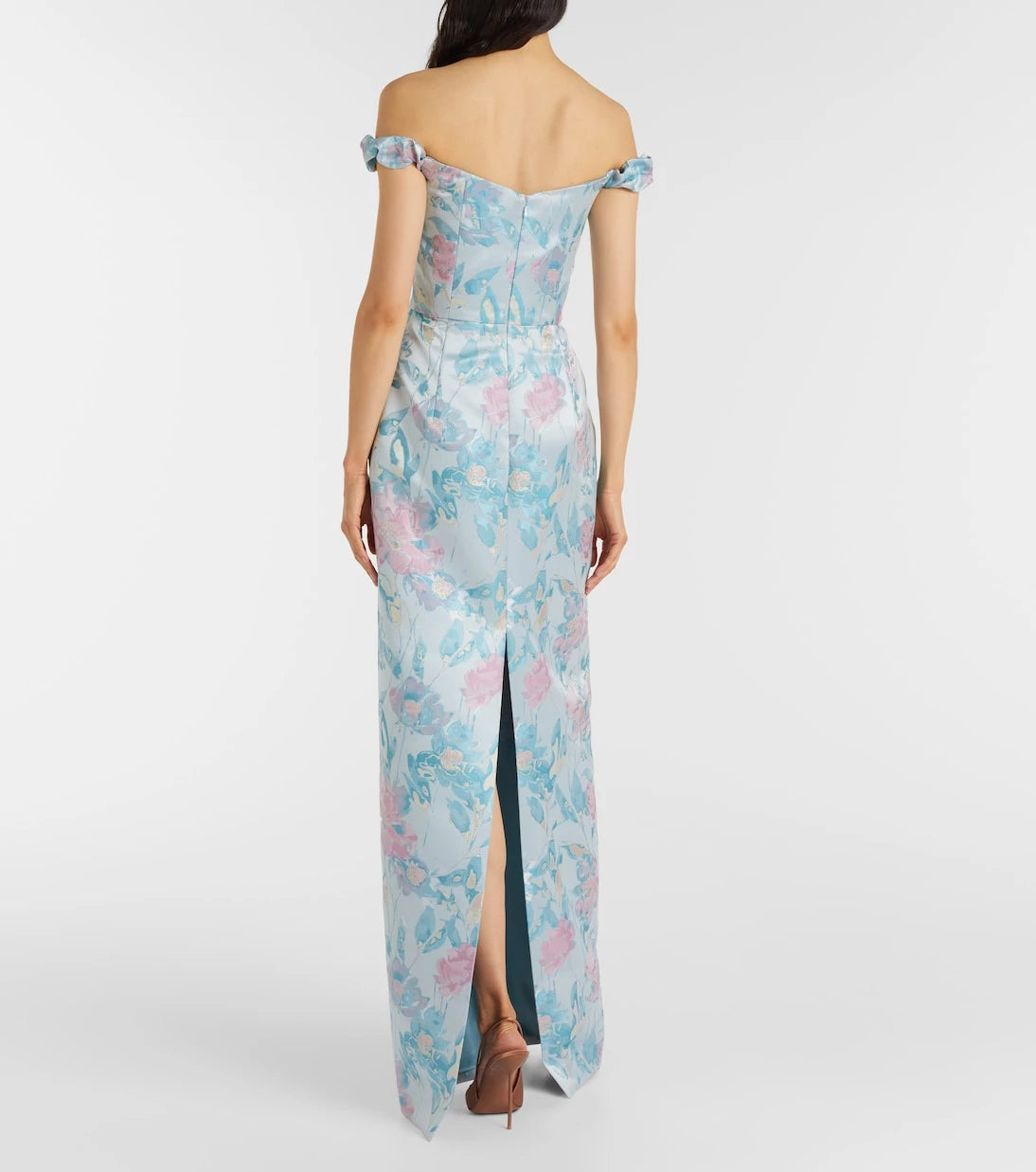 Markarian - Yolanda floral off-shoulder brocade gown
